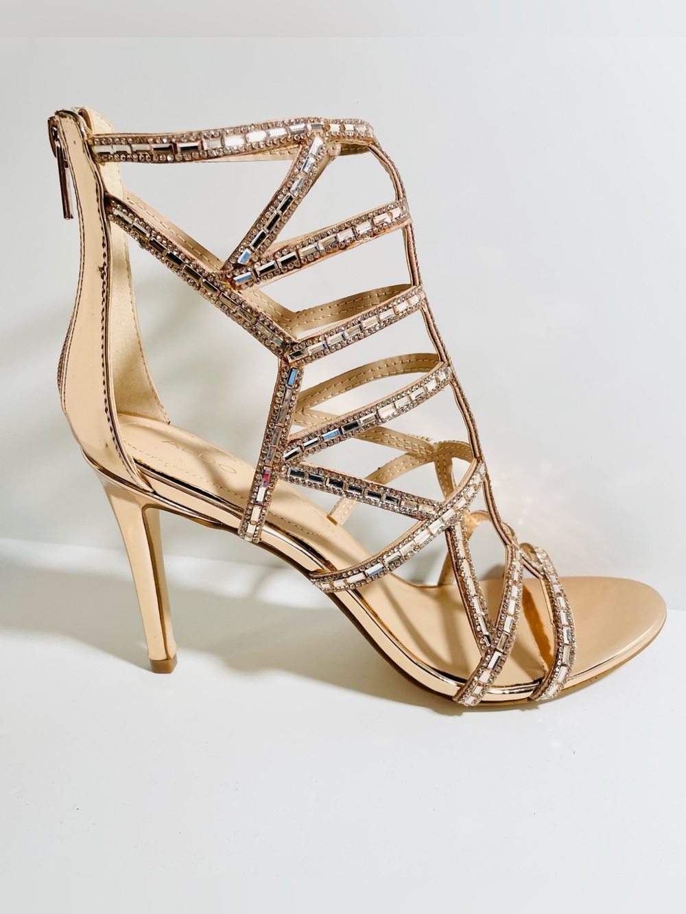 ALDO Copper Crystal Sandal Heels